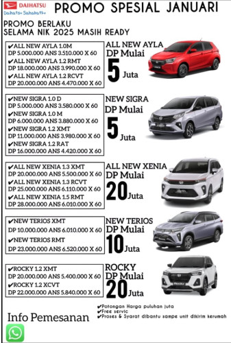 Promo Special Daihatsu karyazirangutama Januari 2026